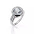 Charming silver ring with zircons M11059