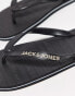 Jack & Jones flip flops with logo in black