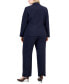 Plus Size Peak-Lapel Button-Front Pantsuit
