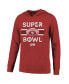 Men's Threads Scarlet Distressed San Francisco 49ers Super Bowl LVIII Tri-Blend Soft Hand Long Sleeve Hoodie T-shirt