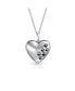 ფოტო #1 პროდუქტის Personalized Dog Cat Pet Kitten Puppy Black Paw Prints Heart Shape Pendant Necklace for Women.925 Sterling Silver