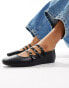 Фото #1 товара New Look triple strap ballet flat in black