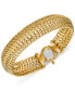 Woven Link Wide Chain Bracelet in 10k Gold