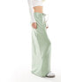 4th & Reckless Tall exclusive satin drawstring waist maxi skirt in sage green