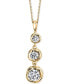 ფოტო #1 პროდუქტის Diamond Three Stone Drop Pendant Necklace (1/2 ct. t.w.) in 14k Gold or White Gold