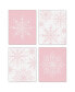 Фото #1 товара Pink Winter Wonderland Holiday Snowflake Paper Wall Art Artisms 8" x 10" 4 Ct