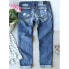 Фото #2 товара Vintage Dokotoo Straight Jeans Pants Women's 2XL Blue Floral Mid Rise Pull-On