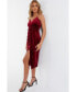 ფოტო #3 პროდუქტის Women's Velvet Wrap Chain Dress