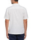 Men's Classic Fit Linen Blend Short Sleeve L-Shape Embroidery Shirt