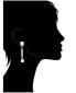 ფოტო #2 პროდუქტის Cubic Zirconia Top + Pearl Dangle Hoop Earrings
