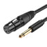 Фото #1 товара Кабель аудио для микрофона XLR UGreen 6.35 мм jack мужской - 3 м черный