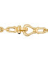 Black Spinel Horseshoe Clasp Paperclip Link Bracelet in 14k Gold-Plated Sterling Silver