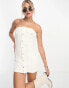 Фото #4 товара Pull&Bear corset bandeau denim mini dress in off white