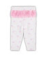 Newborn and Infant Boys and Girls White, Pink Chicago Cubs Spreading Love Bodysuit and Tutu with Leggings Set