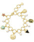 ფოტო #1 პროდუქტის Gold-Tone Brynne Shell Charm Bracelet