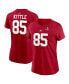 ფოტო #1 პროდუქტის Women's George Kittle Scarlet San Francisco 49ers Super Bowl LVIII Patch Player Name and Number T-shirt