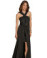 Фото #5 товара Donna Karen Women's Halterneck Twist-Front Open Gown