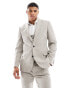 ASOS DESIGN skinny suit jacket in beige microtexture