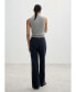 ფოტო #2 პროდუქტის Women's Chalk-Stripe Straight Trousers