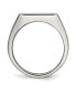 ფოტო #2 პროდუქტის Stainless Steel Polished Black Enameled CZ Signet Ring