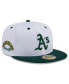 Фото #1 товара Men's White Oakland Athletics Throwback Mesh 59FIFTY Fitted Hat