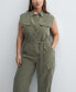 ფოტო #5 პროდუქტის Women's Pockets Detail Cargo Jumpsuit