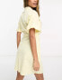 ASOS DESIGN seersucker d ring belted shirt mini dress in yellow