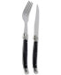Laguiole 8-Pc. Faux Onyx Steak Knife & Fork Set