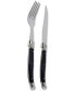 Фото #2 товара Laguiole 8-Pc. Faux Onyx Steak Knife & Fork Set