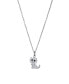 Crystal Cat Pendant Necklace (0.11 ct. t.w.) in Sterling Silver