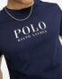 Фото #2 товара Polo Ralph Lauren loungewear t-shirt in navy with chest text logo