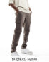 Фото #1 товара ASOS DESIGN slim cargo trousers in brown