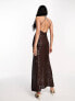 Фото #2 товара ASOS DESIGN strappy cut out sequin maxi dress in chocolate