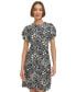 Women's Printed Puff-Sleeve Sheath Dress