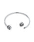 Love Message Filigree Screw Clasp Starter Charm Cuff For European Beads Bangle Bracelet For Women .925 Sterling Silver