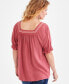 ფოტო #3 პროდუქტის Women's Crochet Square-Neck Puff-Sleeve Top, Created for Macy's