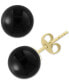 ფოტო #3 პროდუქტის EFFY® Onyx (10mm) Stud Earrings in 14k Gold