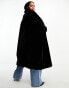 Forever New Curve faux fur maxi coat in black