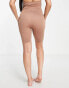 Фото #2 товара Mamalicious Maternity over the bump shapewear shorts in light brown