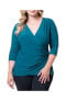 ფოტო #5 პროდუქტის Plus Size Femme Fatale Faux Wrap Top