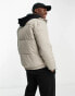 Фото #4 товара Hollister wide channel cozy puffer jacket in beige