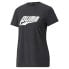 Фото #1 товара Puma Run Logo Crew Neck Short Sleeve Athletic T-Shirt Womens Black Casual Tops 5