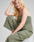 Фото #4 товара Women's Cotton Smocked Cargo Jumpsuit, Created for Macy's