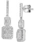 ფოტო #3 პროდუქტის Cubic Zirconia Baguette Cluster Drop Earrings in Sterling Silver