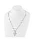 Фото #3 товара Chisel brushed Polished Cross Pendant on a Box Chain Necklace