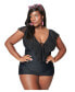 Plus Size Ruffle Ruched Skirted One Piece Swimsuit
