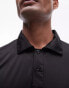 Topman oversized fit polo in black