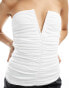 4th & Reckless notch detail ruched bandeau top in white