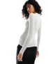 Weekday soft semi sheer long sleeve t-shirt in off-white