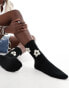 Фото #3 товара Glamorous flower embroidered socks in black